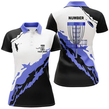 Load image into Gallery viewer, Purple Black Womens Disc Golf Polo Shirt Customized Disc Golf Shirts For Women Golfing Gifts LDT1247