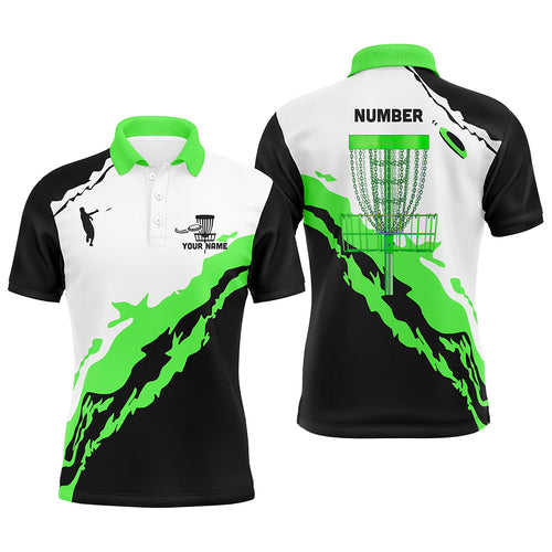 Green Black Mens Disc Golf Polo Shirts Customized Disc Golf Shirts For Men Disc Golf Gifts LDT1248