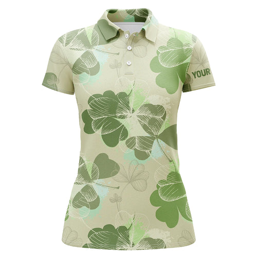 Vintage 3D Clover Leaf Patrick Day Golf Shirt Custom Golf Polo Shirts For Women Golfing Gifts LDT1264