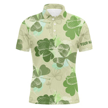 Load image into Gallery viewer, Vintage 3D Clover Leaf Patrick Day Mens Golf Shirts Custom Golf Polo Shirts For Men Golfing Gifts LDT1264