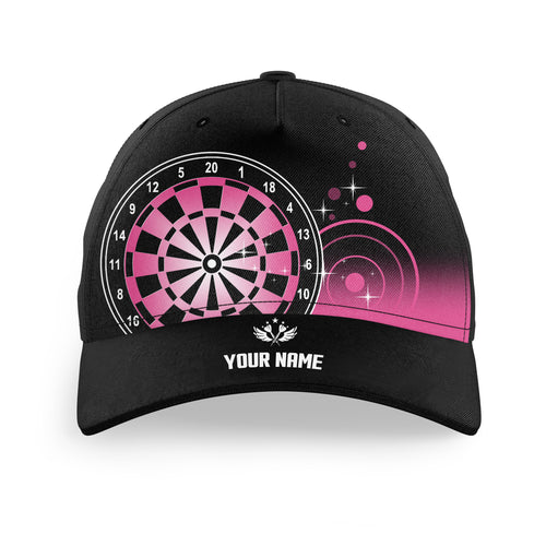 Personalized Darts Wings Black & Pink Baseball Darts Hat Cute Darts Cap For Women Darts Gifts LDT1273