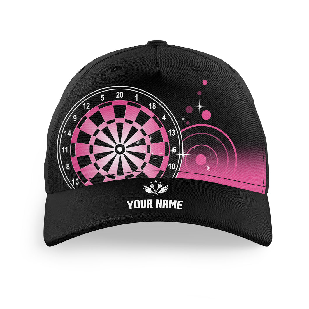Personalized Darts Wings Black & Pink Baseball Darts Hat Cute Darts Cap For Women Darts Gifts LDT1273