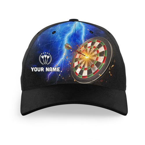 Personalized Thunder Lightning Blue Baseball Darts Hat Custom Dart Caps For Team Darts Gift LDT1276