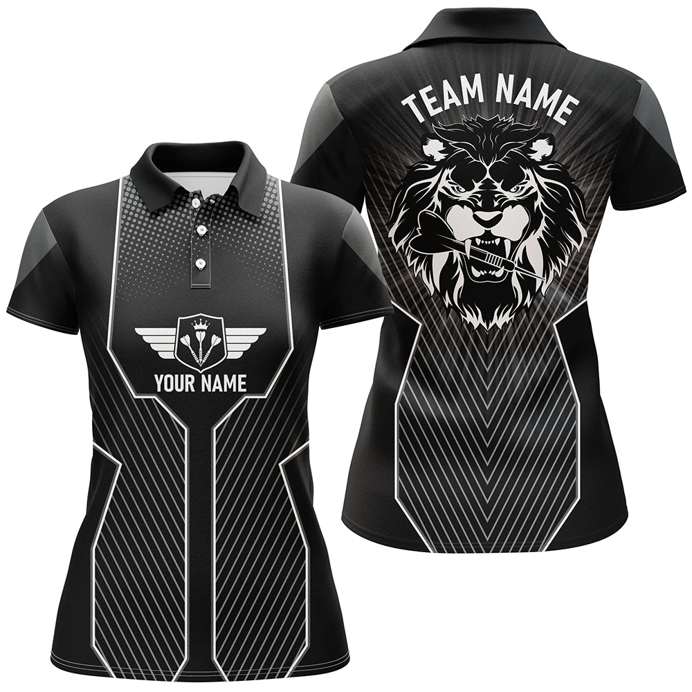 Black Lion Dart Custom Polo Shirts For Women Cool Darts Jersey Team Uniform Darts Gifts LDT0897