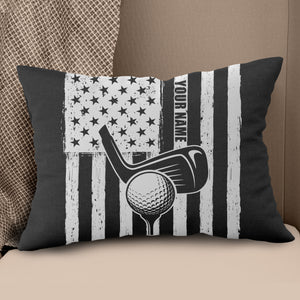 Retro American Flag Golf Pillow Personalized Patriotic Golf Gifts LDT1086