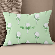 Load image into Gallery viewer, Green Golf Ball On Tee Personalized Pillow For Golfers Custom Golf Gifts LDT1095