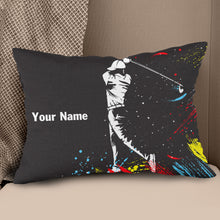 Load image into Gallery viewer, Colorful Watercolor Golfer Custom Pillow Personalized Cool Golf Gifts LDT1113