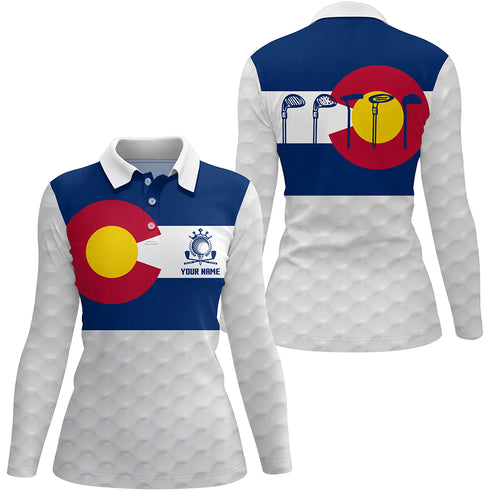 Colorado Flag Womens Golf Polo Shirt Custom Patriotic Golf Shirts For Women Golfing Gifts LDT0326