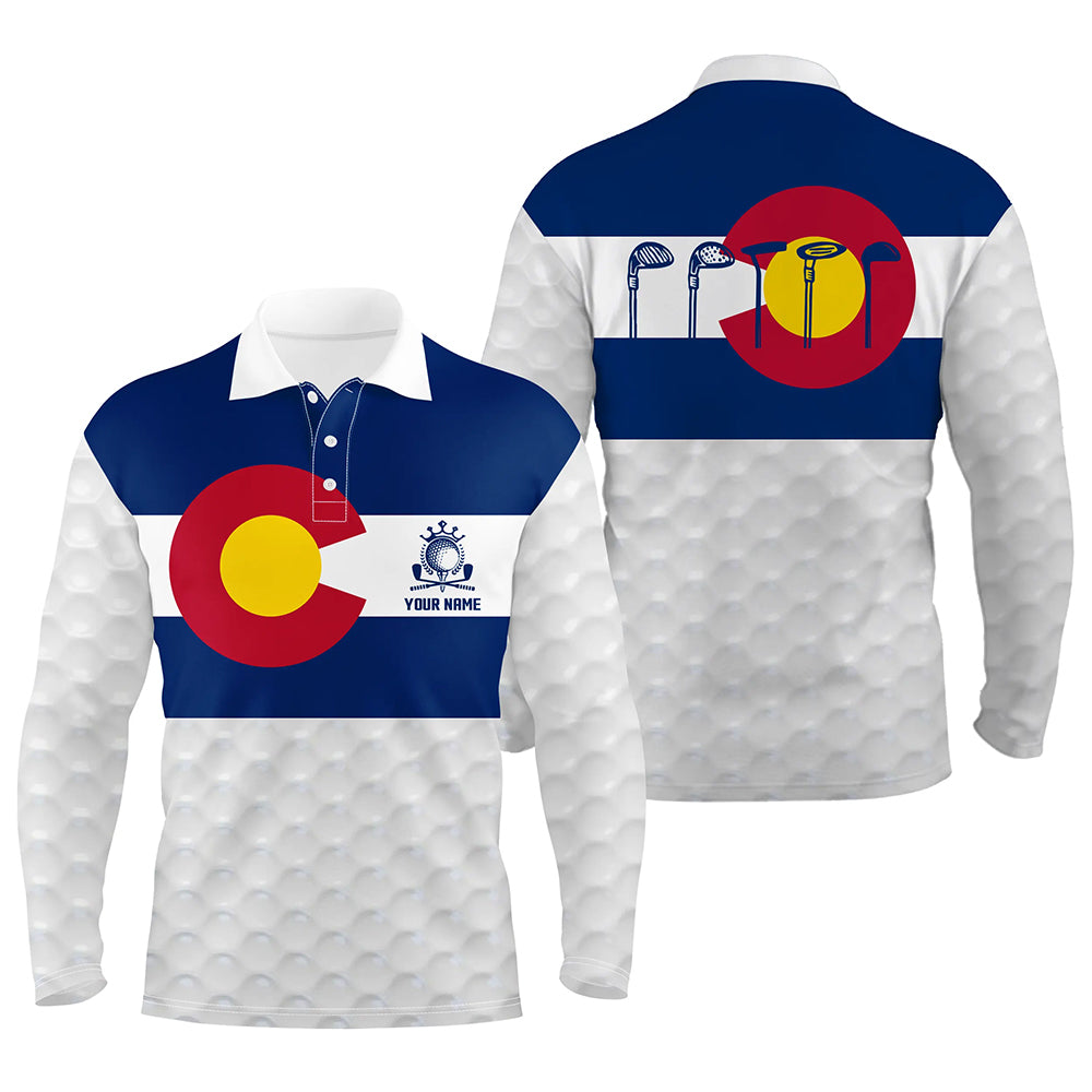 Colorado Flag Mens Golf Polo Shirt Custom Patriotic Golf Shirts For Men Golfing Gifts LDT0326