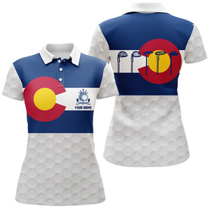 Colorado Flag Womens Golf Polo Shirt Custom Patriotic Golf Shirts For Women Golfing Gifts LDT0326