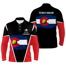 Load image into Gallery viewer, Retro Colorado Flag Black Mens Golf Polo Shirts Custom Patriotic Golf Shirts For Men LDT0328