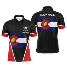 Load image into Gallery viewer, Retro Colorado Flag Black Mens Golf Polo Shirts Custom Patriotic Golf Shirts For Men LDT0328