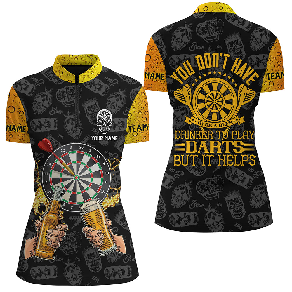 You Don’t Have To Be A Beer Darts Quarter Zip Shirt Custom Drinking Darts Jersey For Women LDT0628