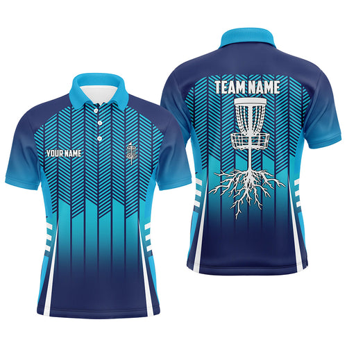 Personalized Sport Style Blue Gradient Mens Disc Golf Polo Shirt Cool Golf Tops For Men Golf Gifts LDT0911