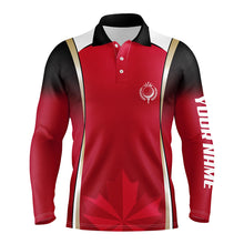 Load image into Gallery viewer, Canadian Red Maple Leaf Mens Golf Polo Shirts Custom Patriotic Golf Shirts For Men Golf Gifts LDT1470