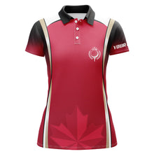 Load image into Gallery viewer, Canadian Maple Leaf Womens Golf Polo Shirts Custom Patriotic Golf Shirts For Women Golf Gifts LDT1470