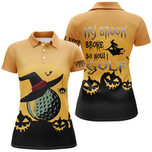 Load image into Gallery viewer, My Broom Broke So Now I Golf Orange Halloween Polo Shirts Witch Scary Golf Gifts For Women LDT0346