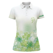 Load image into Gallery viewer, Green Clover Silhouette Twinkle Patrick Day Golf Polos Custom Golf Shirt For Women Golf Gifts LDT1331