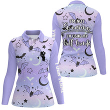 Load image into Gallery viewer, Galaxy Halloween Bats Womens Golf Polo Shirt Cute Golf Shirts For Women Funny Golf Shirt With Sayings LDT0116