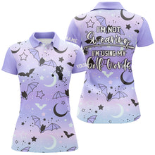 Load image into Gallery viewer, Galaxy Halloween Bats Womens Golf Polo Shirt Cute Golf Shirts For Women Funny Golf Shirt With Sayings LDT0116