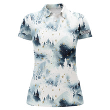 Load image into Gallery viewer, Watercolor Winter Forest Christmas Trees Golf Polo Shirts Christmas Golf Shirts For Women LDT0658