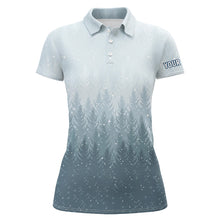 Load image into Gallery viewer, Winter Night Forest Christmas Golf Polo Shirts Snow Blue Golf Shirts For Women Golfing Gifts LDT0660