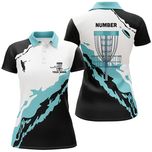 Turquoise Womens Disc Golf Polo Shirt Customized Cool Disc Golf Shirts For Women Golf Gifts LDT0934