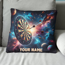 Load image into Gallery viewer, Dartboard In Galaxy Custom Darts Throw Pillow Personalized Dart Gifts LDT1150