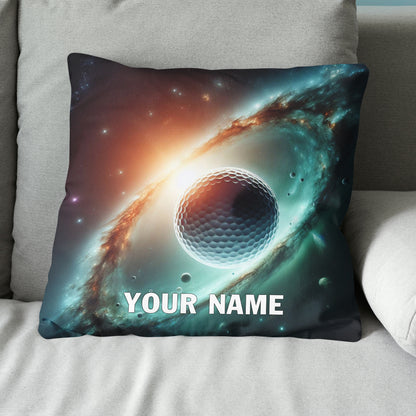 Golf Balls In Space Custom Golf Throw Pillow Personalized Golfing Gifts LDT1156
