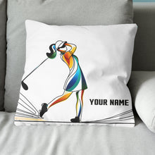 Load image into Gallery viewer, Colorful Continuous Golfer Custom Golf Pillow Personalized Golfing Gifts LDT1161