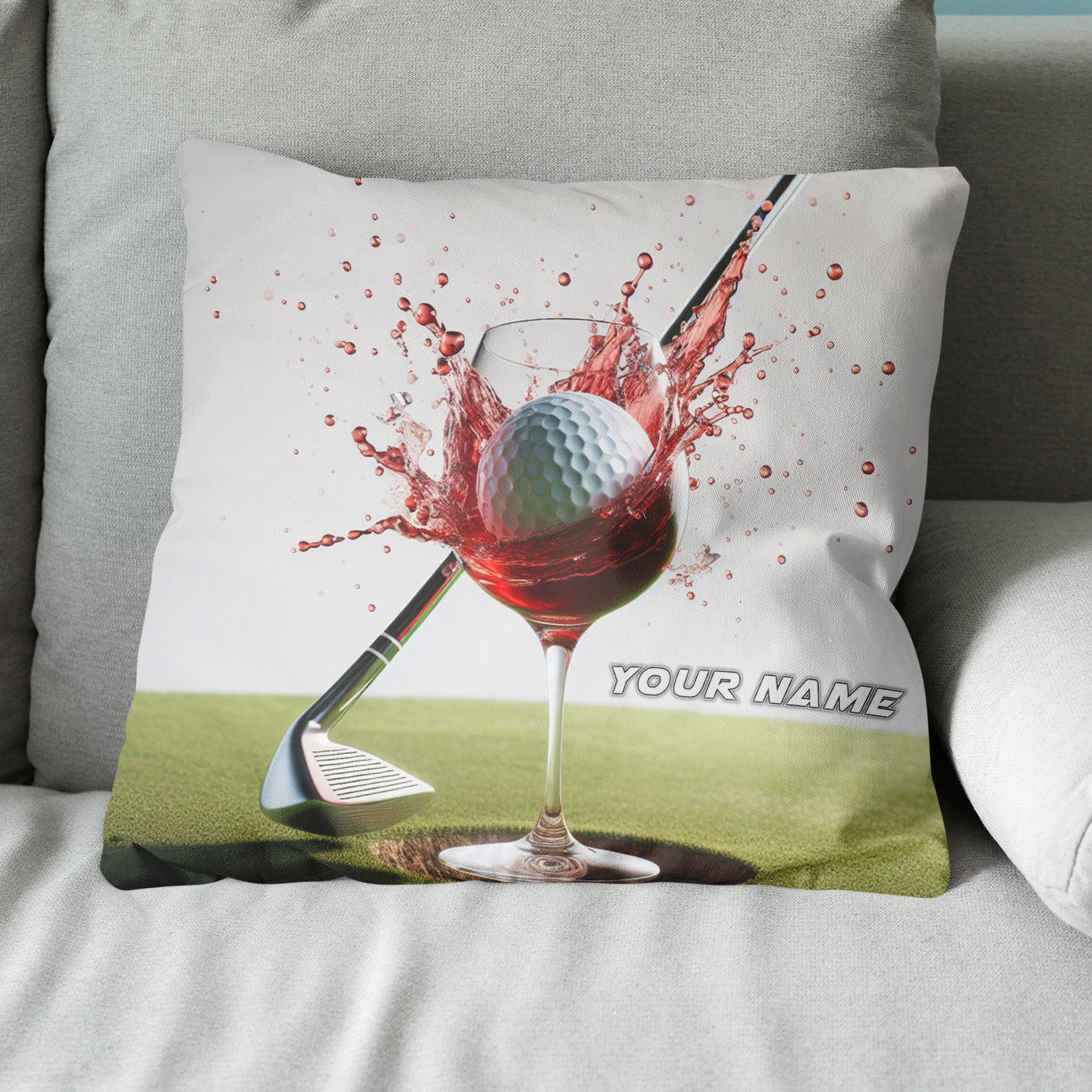 Golf Wine Custom Throw Golf Pillow Personalized Golf Gifts For Golfer LDT1165