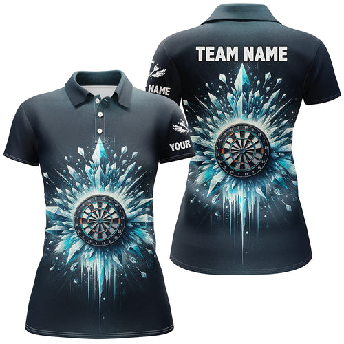 Icy Navy Blue Womens Darts Polo Shirt Customized Darts Shirt For Women Darts Team Jersey LDT1362