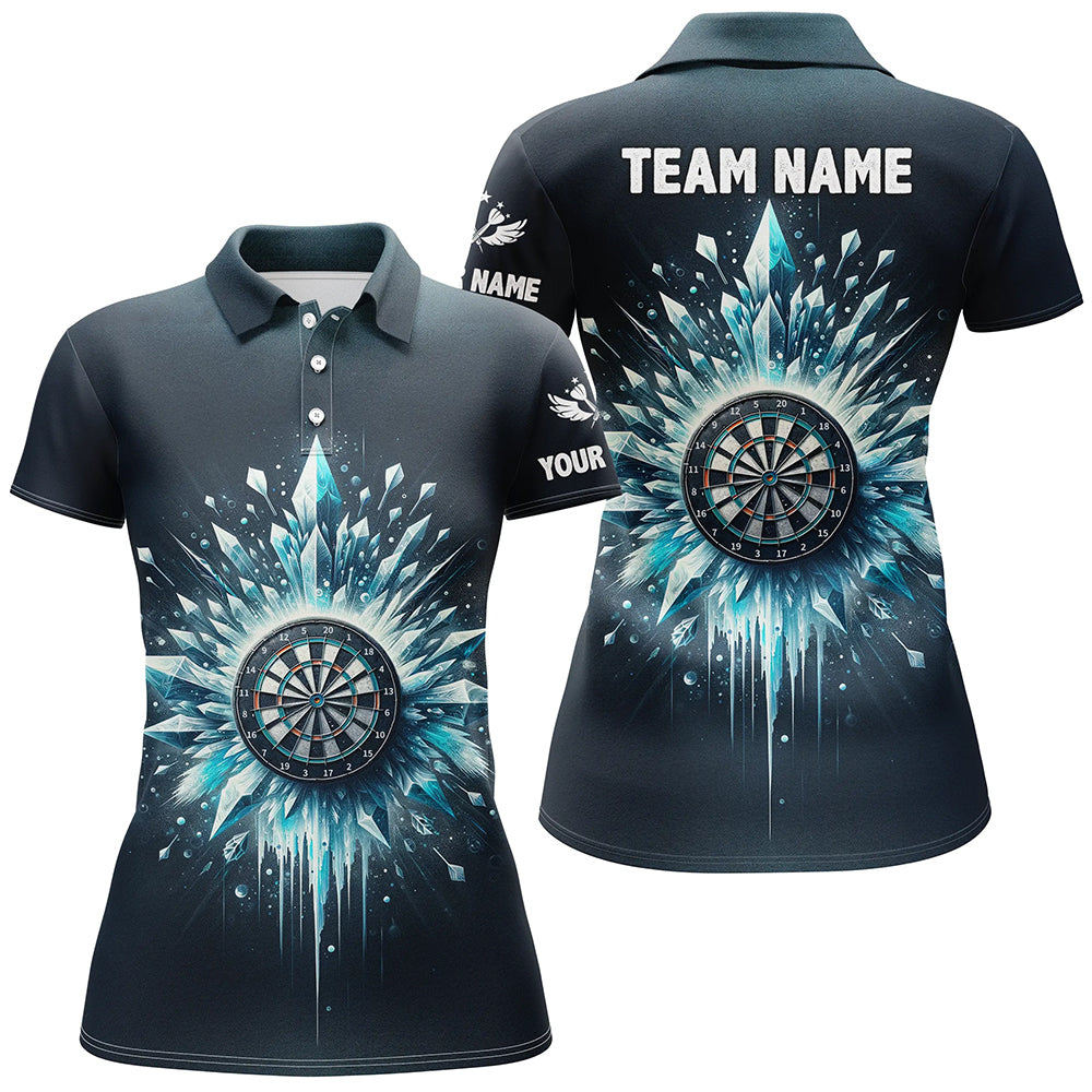 Icy Navy Blue Womens Darts Polo Shirt Customized Darts Shirt For Women Darts Team Jersey LDT1362