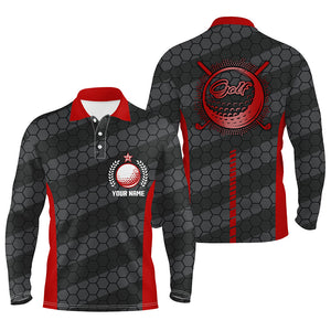 Red And Black Mens Golf Polo Shirts Personalized Golf Polos For Men, Cool Golf Gifts LDT0157