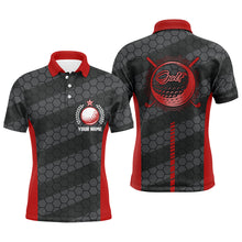 Load image into Gallery viewer, Red And Black Mens Golf Polo Shirts Personalized Golf Polos For Men, Cool Golf Gifts LDT0157