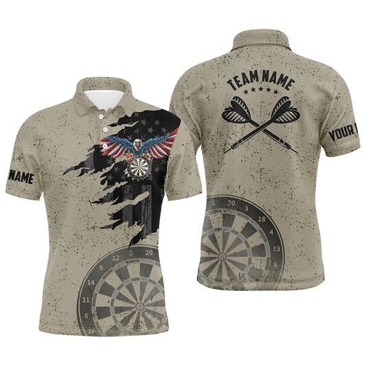 Eagle Retro American Flag Patriotic Mens Darts Shirt Grunge Custom Dart Jerseys For Men LDT0974