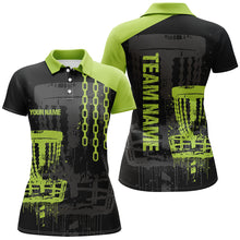 Load image into Gallery viewer, Customized Disc Golf Chain Black Green Womens Golf Polo Shirt Retro Disc Golf Shirt For Women LDT0746