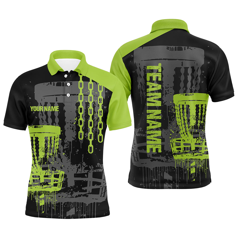 Customized Disc Golf Chain Black Green Mens Polo Shirts Retro Disc Golf Shirt For Men Golf gifts LDT0746