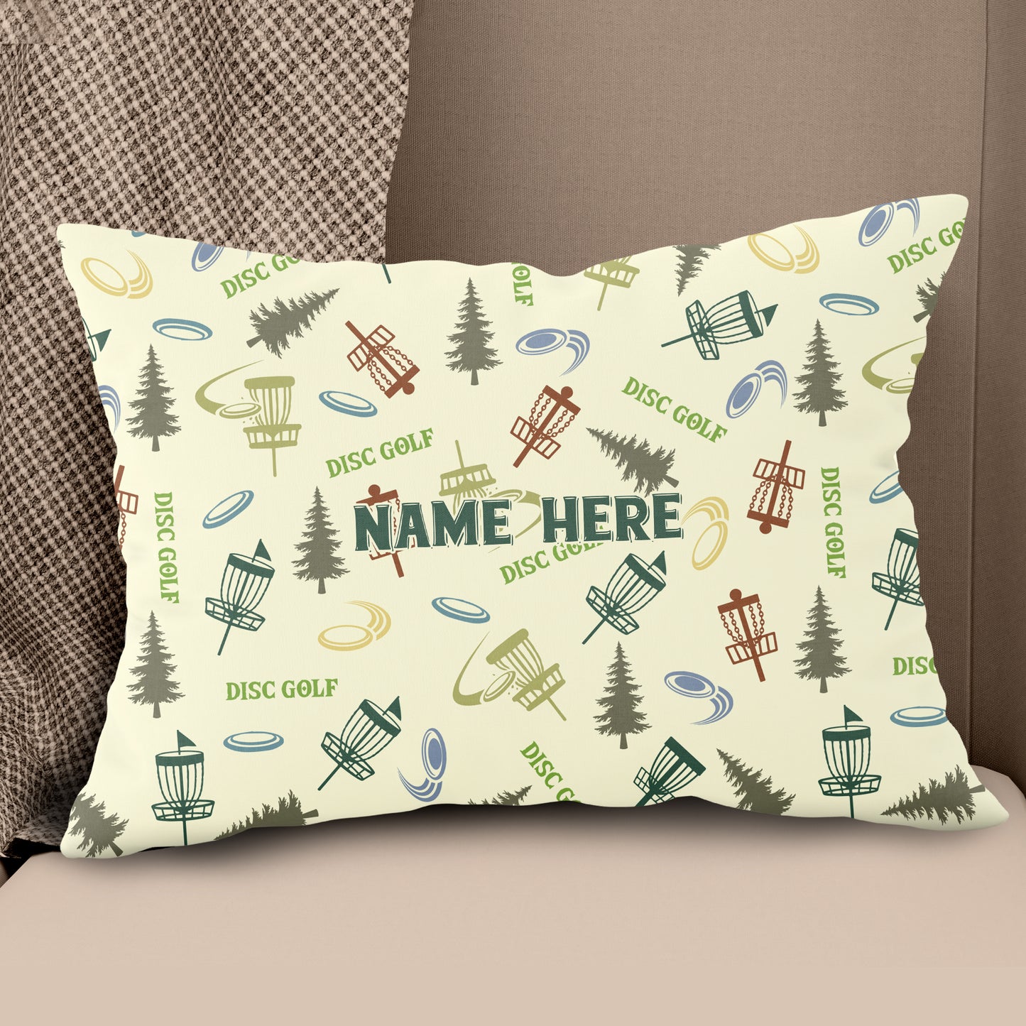 Colorful Disc Golf Pattern Custom Pillow Personalized Disc Golf Gifts LDT1195