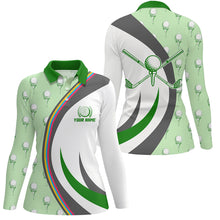 Load image into Gallery viewer, Golf Ball On Tee Green Polo Shirts Custom Golf Elements Cool Golf Shirts For Women Golf Gifts LDT0446