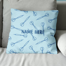 Load image into Gallery viewer, Blue Darts Seamless Pattern Custom Dart Pillow Personalized Darts Gifts LDT1200