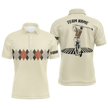 Load image into Gallery viewer, Vintage Argyle Pattern Mens Golf Polo Shirt Custom Name Funny Golf Shirts For Men Golf Gifts LDT0997