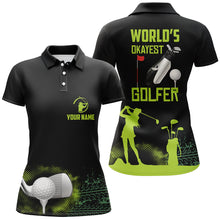 Load image into Gallery viewer, World&#39;s Okayest Golfer Womens Polo Shirt, Customized Green Golf Shirts For Women, Golf Gifts LDT0202