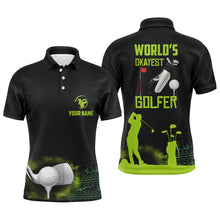 Load image into Gallery viewer, World&#39;s Okayest Golfer Mens Polo Shirt, Customized Green Golf Shirts For Men, Golf Gifts LDT0202