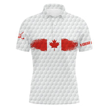 Load image into Gallery viewer, Retro Canadian Flag Mens Golf Polo Shirts Custom White Golf Pattern Patriotic Golf Shirts For Men LDT0468