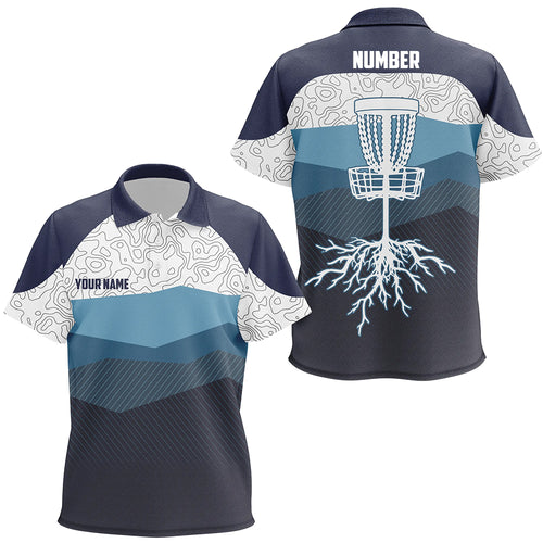 Navy Blue Mountains Disc Golf Kids Polo Shirt Custom Disc Golf Shirts For Kid Cool Golf Gifts LDT0470