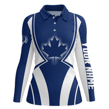 Load image into Gallery viewer, Blue Canada Maple Leaf Womens Golf Shirt Customized Patriotic Golf Tops For Women Golf Gifts LDT1000