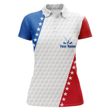Load image into Gallery viewer, American Flag Womens Golf Polo Shirts Custom Patriotic Golf Shirts For Women Golfing Gifts LDT1411