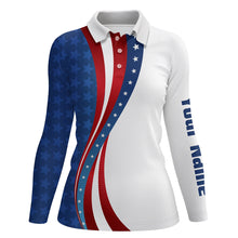 Load image into Gallery viewer, 3D American Flag Womens Golf Polo Shirts Custom Patriotic Golf Shirts For Women Golfing Gifts LDT1412