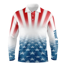 Load image into Gallery viewer, Gradient Us Flag Mens Golf Polo Shirts Custom Patriotic Golf Shirts For Men Golfing Gifts LDT1413